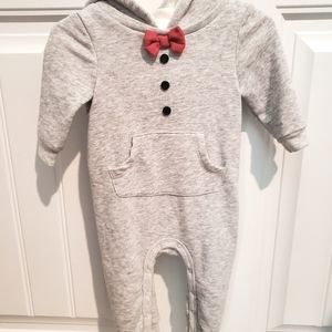 Baby Cat & Jack heather gray rabbit romper